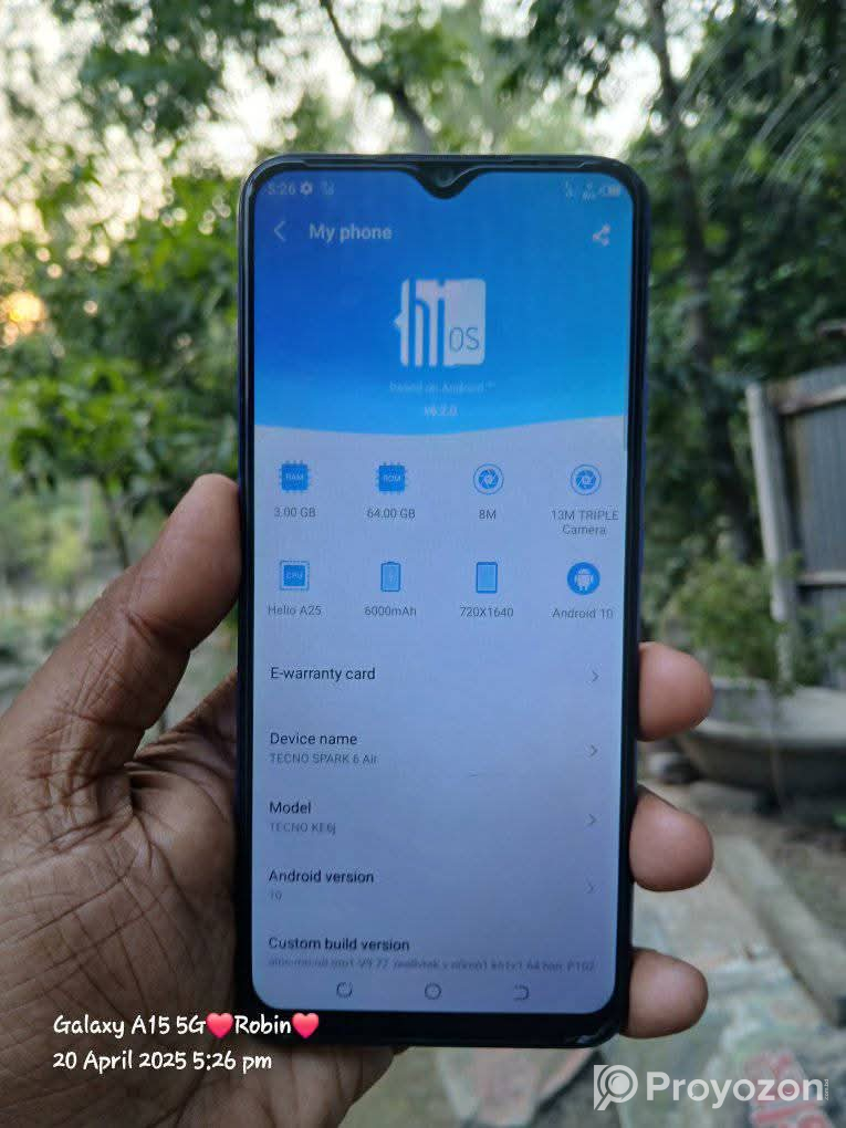 Techno spark 6 Air for sell