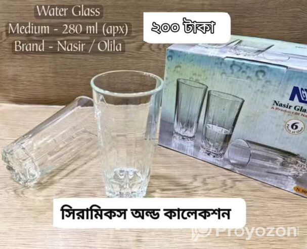 ৬ পিছ কাচের গ্লাস