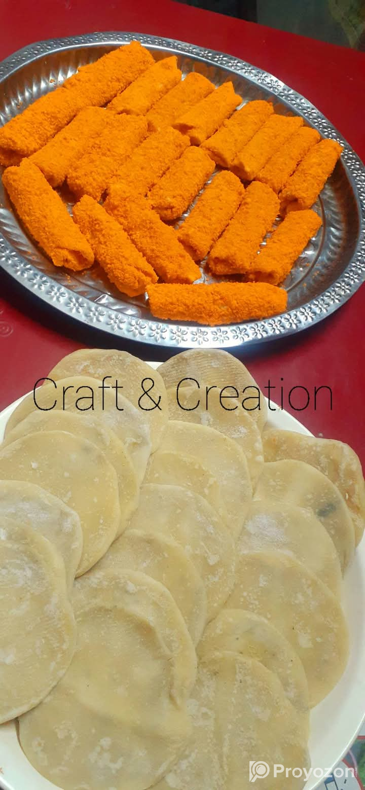 ফ্রোজেন ব্রেড ক্রাম্ব চিকেন রোল আর ডালপুরি!