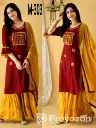 থ্রি পিস ৩ সেট ড্রেস এক সঙ্গে নিলে ১০০ টাকা ছাড়