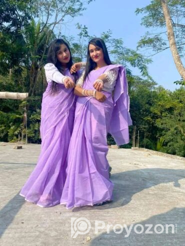 হাল্ফসিল্ক এক কালার শাড়ী বিক্রি করা হবে