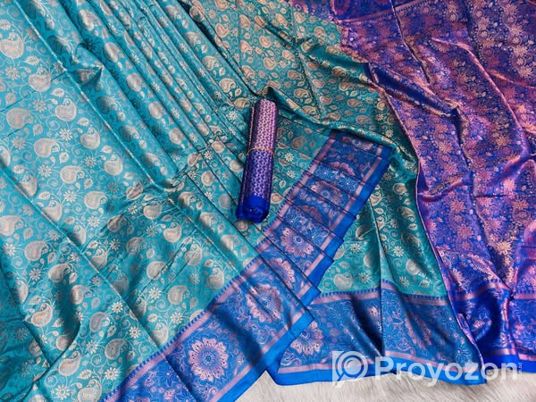 কালার কন্টাস্ট কাঞ্জিকাতান শাড়ি বিক্রি করা হবে