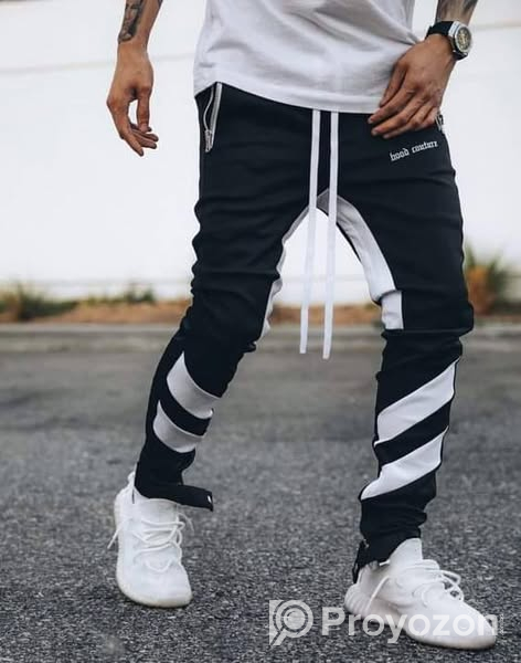 Black Cargo Stripe Sweatpants Joggers . For sell