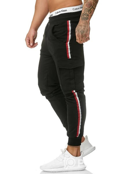 Black Cargo Stripe Sweatpants Joggers . For sell