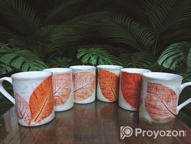 Eco Printed Ceramic Mug ( 1 Set )