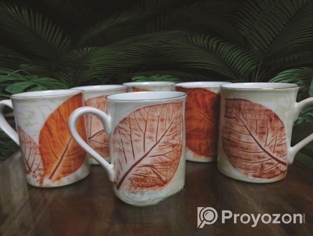 Eco Printed Ceramic Mug ( 1 Set )