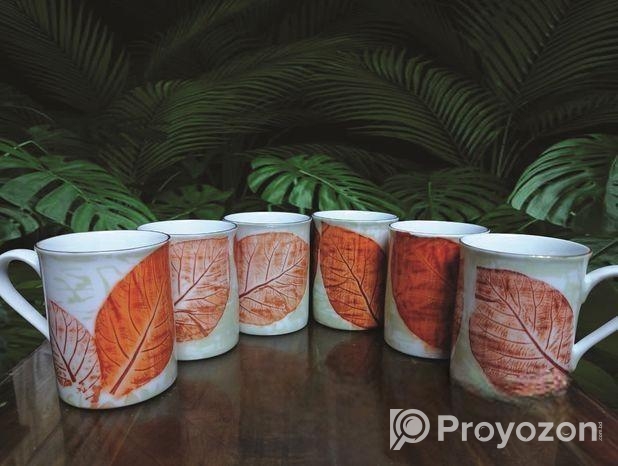 Eco Printed Ceramic Mug ( 1 Set )