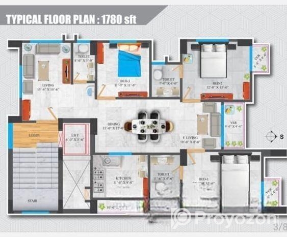 1780sft Ongoing Flat For Sale