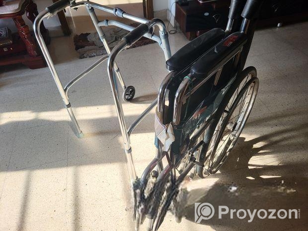 Foldable Wheelchair + Walker Set