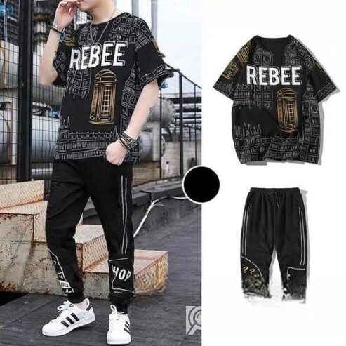 Drop Shoulder Mash T-shirt And Trouser