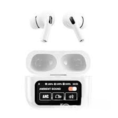 A9 Pro ANC Touch Screen Display Earbuds White Color