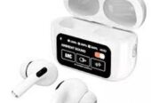 A9 Pro ANC Touch Screen Display Earbuds White Color