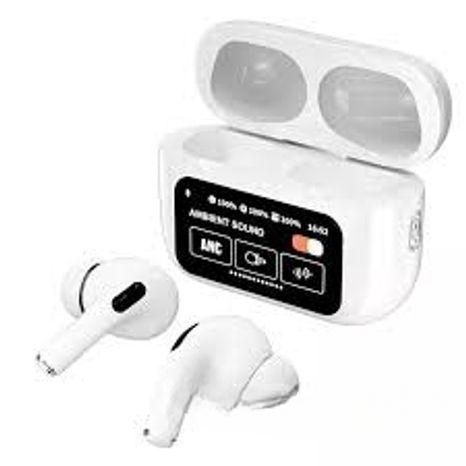 A9 Pro ANC Touch Screen Display Earbuds White Color