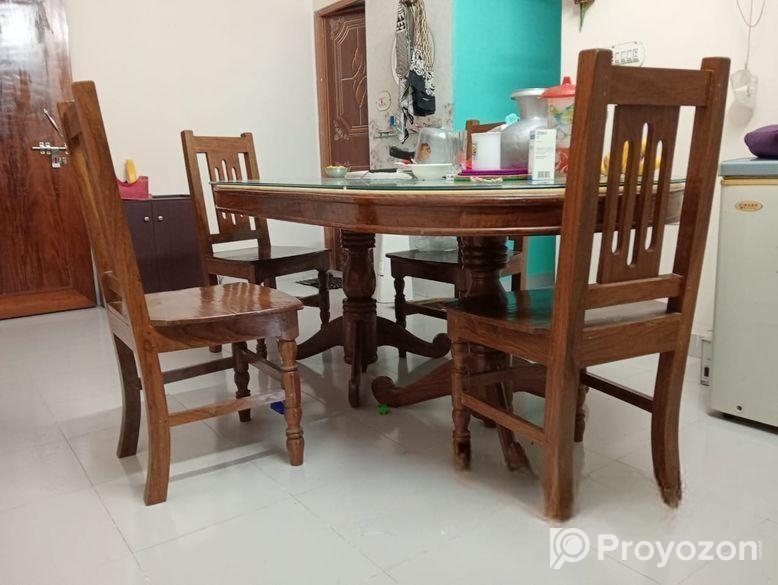 শিশু কাঠের ৬টি চেয়ারের ডাইনিং টেবিল