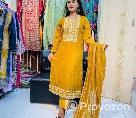 সম্পূর্ণ সেলাই করা রেডিমেড থ্রী পিস