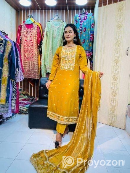 সম্পূর্ণ সেলাই করা রেডিমেড থ্রী পিস