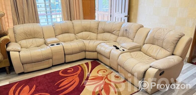 Used 5 pcs Reclining Leather sofa set (Imported)