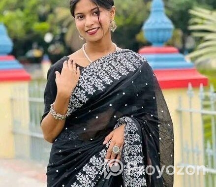Half Silk Block Print Sharee