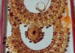 Necklace set with earrings, bridal nose pin and ma