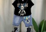 T-Shirt and Pant set for Baby Fabrics: Denim & C