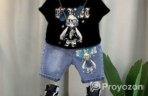 T-Shirt and Pant set for Baby Fabrics: Denim & C