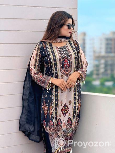 ইন্ডিয়ান ওয়েটলেছ জর্জেট কাপড়ের থ্রি পিছ