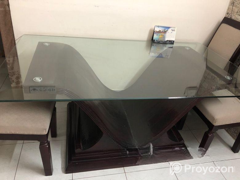 Dining Table with 6 Chairs Wooden Handmade