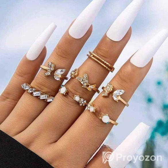 Golden Finger Ring Set