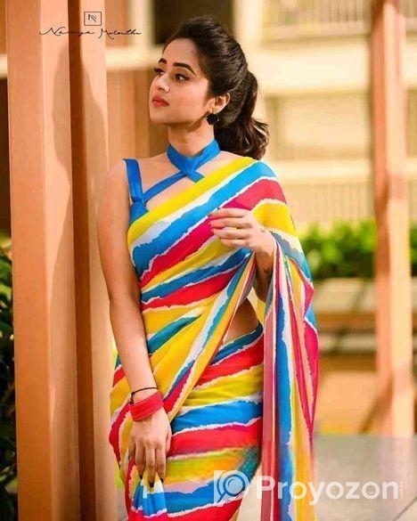 জর্জেটের শারি আর ব্লাউজ পিস