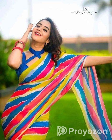 জর্জেটের শারি আর ব্লাউজ পিস