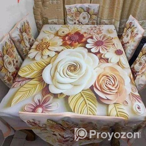 China Premium 3D Print Table Cloth 7 pis Combo