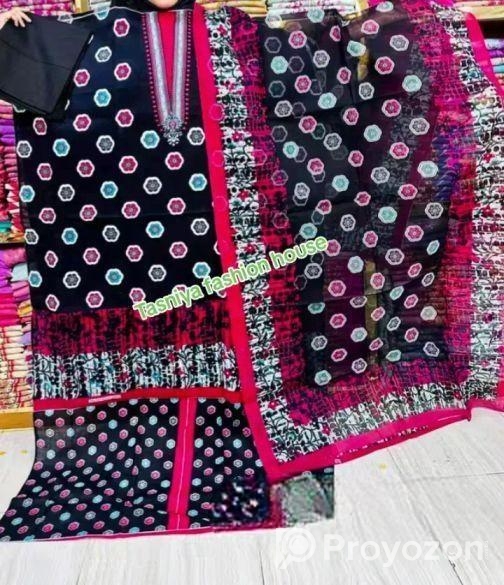 বাসায় পড়ার উপযোগী সুতি  থ্রিপিস