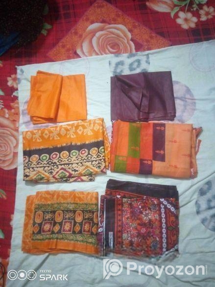 সুতির বাটিক পেইন্ট থ্রি পিস ওড়না 5 হাত