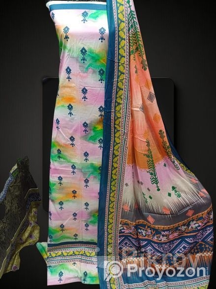 Digital Print Cotton Three Piece