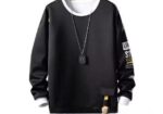Black Cotton Full Sleeve T-Shirt For Men