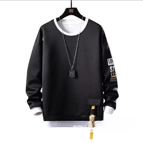 Black Cotton Full Sleeve T-Shirt For Men