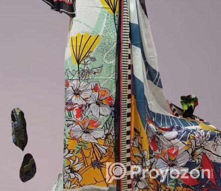 Digital Print Cotton Three Piece