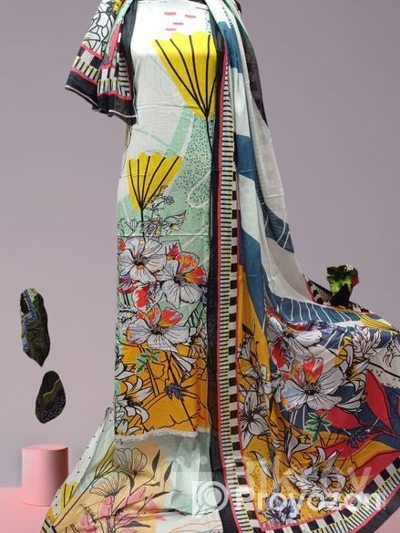 Digital Print Cotton Three Piece