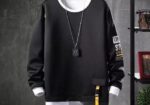Black Cotton Full Sleeve T-Shirt For Men