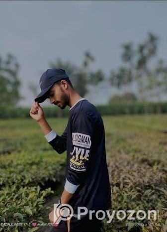 Black Cotton Full Sleeve T-Shirt For Men