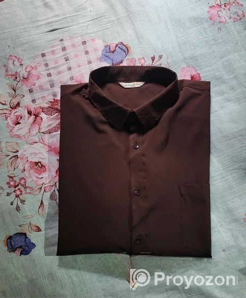 কফি কালার স্টিচ শার্ট