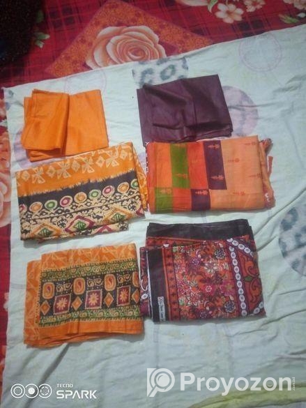 সুতির বাটিক পেইন্ট থ্রি পিস ওড়না 5 হাত