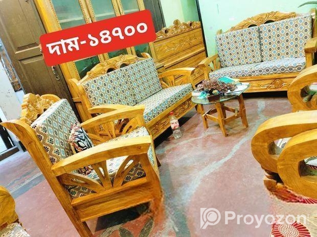 কাঠের সোফা সেট বিক্রি হবে, কোড-৭৭