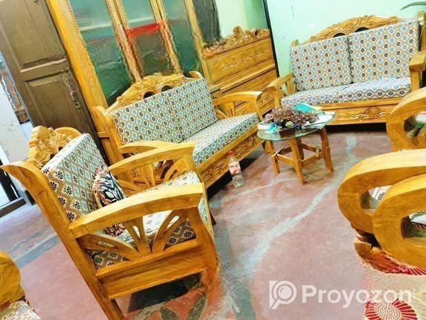 কাঠের সোফা সেট বিক্রি হবে, কোড-৭৭