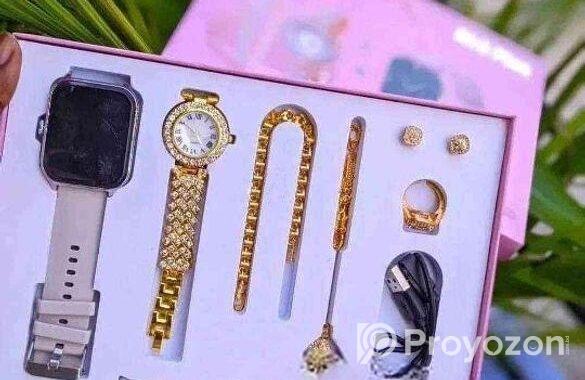 A58 Plus Ladies Gift Set ঘড়ি সহ ৮টি গিফট