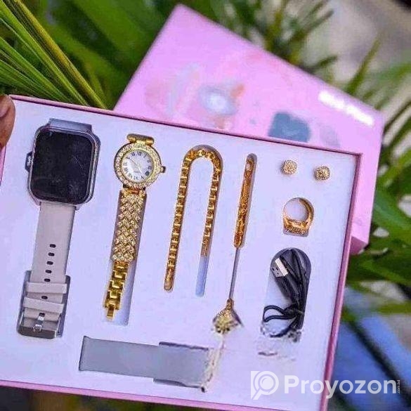 A58 Plus Ladies Gift Set ঘড়ি সহ ৮টি গিফট