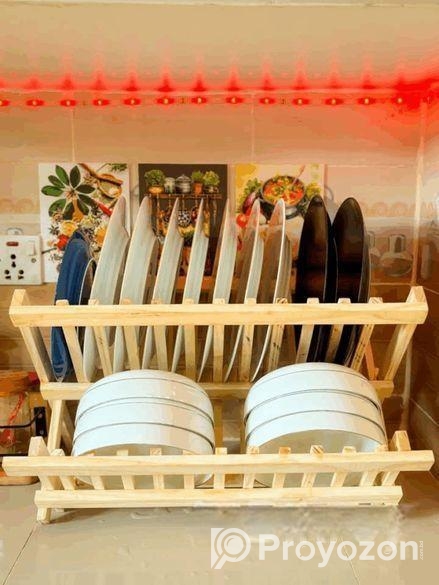 উডেন প্লেট স্ট্যান্ড – মজবুত পাইনের কাঠে তৈরি  ১৬