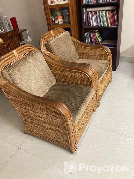 বেতের সোফা ও টি টেবিল