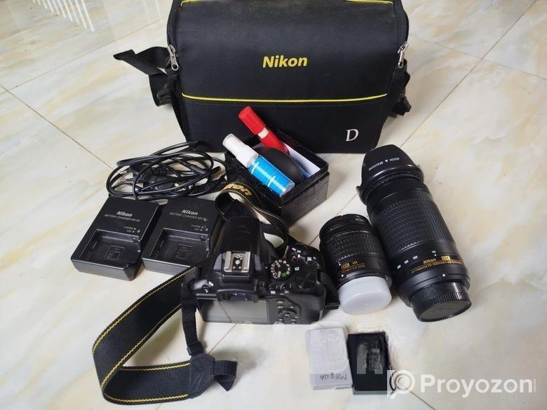 Nikon d3500 with zom lens 70:300 and. 18:55 kit