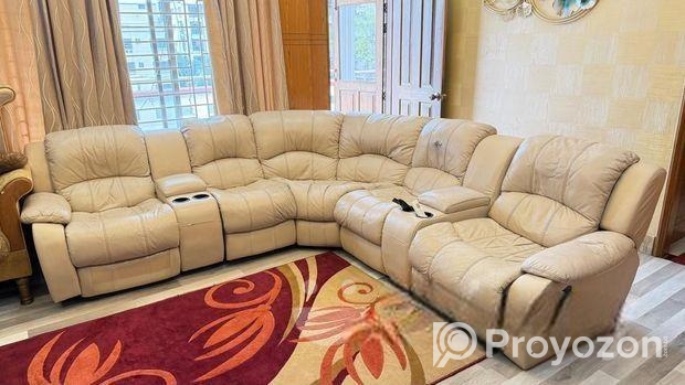 Used 5 pcs Reclining Leather sofa set (Imported)